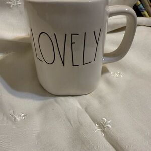 Rae Dunn White 'Lovely' Mug